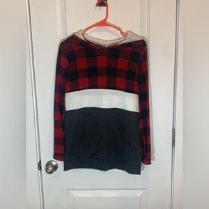 Pink Lily Buffalo Plaid Hoodie (thin)
